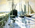 Hiver Gloucester Harbour Impressionniste paysage marin John Henry Twachtman